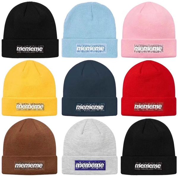 

19fw bandana box logo beanie cold cap knitted hat cap street travel fishing casual autumn winter hat warm outdoor sport hats, Silver