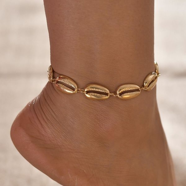 

sandy beach accessories bracelet posimi second nation wind shell alloy anklet anklet ornaments woman, Red;blue