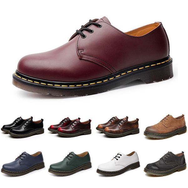 

2020 new designer casual shoes men leather black white blue business fashion platform flat party mens trainers sneaker size 38-45 color4