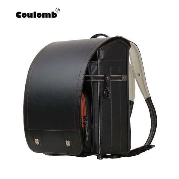 

coulomb kid backpack for school bag for boy and girl japanese pu hasp solid randoseru orthopedic children backpacks 2018