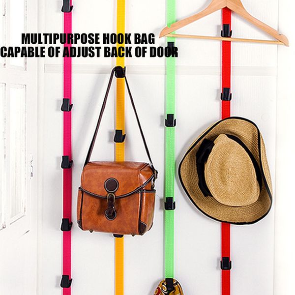 

popular adjustable over door straps hanger hat bag coat clothes rack hooks