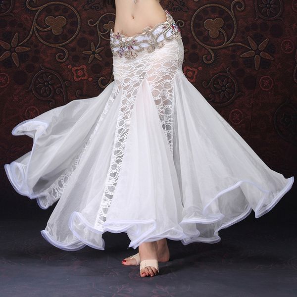 

lace belly dance skirt for women package hip skirt performance, Black;red