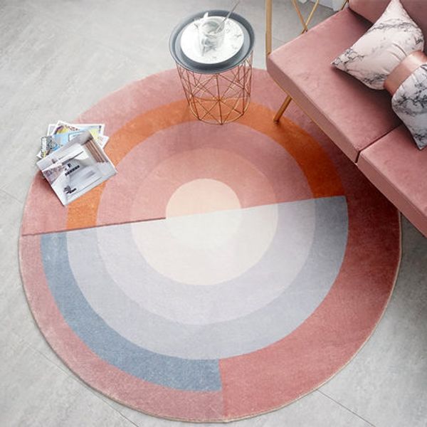 

round geometric carpet bedroom living room nordic style thick computer chair non-slip mat