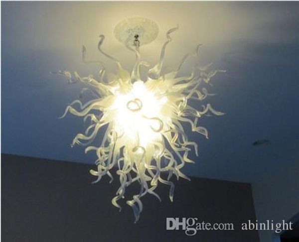 

классическое освещение 100% ручного выдувного стекло подвесной люстры гостиная белого clear led стекло освещение современного дом светильник