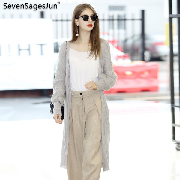 

2017 new women's autumn sweater jacket female wild long sweater cardigan loose was thin, White;black
