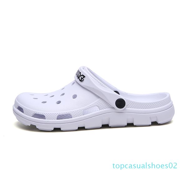 

mens sandals summer male comfortable light shoes indoor hole shoes slippers white casual zapatos de hombre 02t, Black