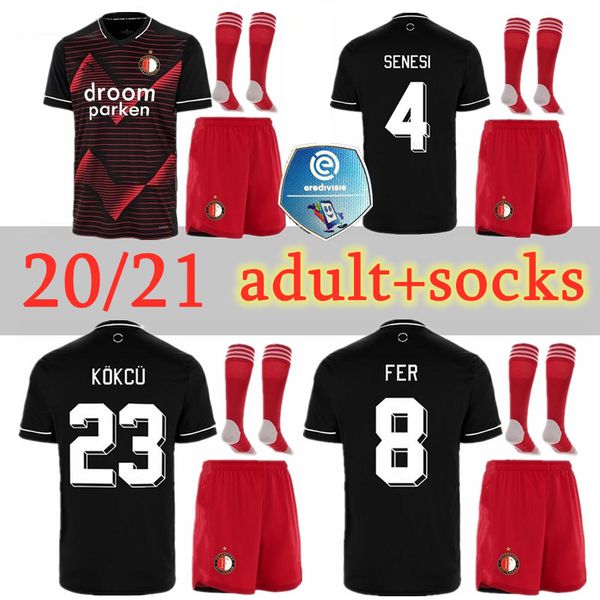 

20 21 feyenoord soccer men jersey kokcu football shirt berghuis camiseta de futbol jorgensen de fÃºtbol 2020 2021 senesi maillot set, Black;yellow