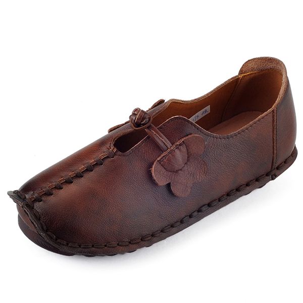 

retro handmade loafers genuine leather shoes woman slip-on fashion casual shoes comfortable breathable women flats, Red;white