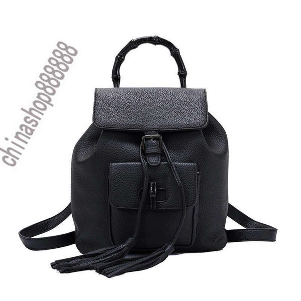 

2019 brand fashion designer woman bags bamboo sac bamboo fringed handbag backpack simple single shoulder bag