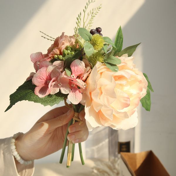 

#p501 2019 artificial flowers silk flowers peony floral wedding bouquet bridal hydrangea decoration fake plants hot