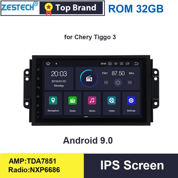 

android 9.0 gps radio car dvd player for chery tiggo 3 2016-2018 car head unit gps multimedia steering wheel control dsp