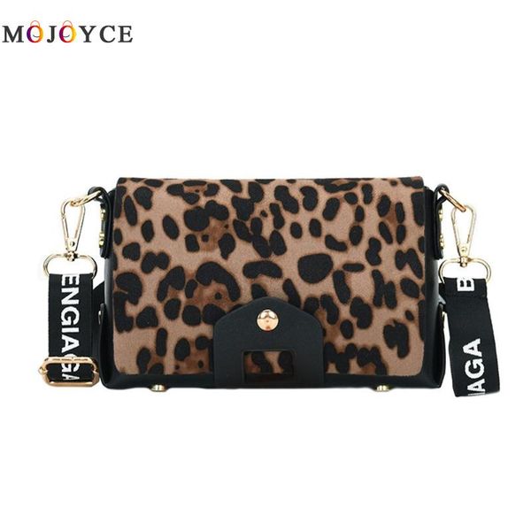 

fashion pu leather crossbody handbag women leopard print shoulder messenger small bag