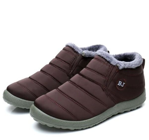 

2018 men snow boots fashion slip on lightweight men ankle boots winter new keeping warm waterproof flat plus, Black