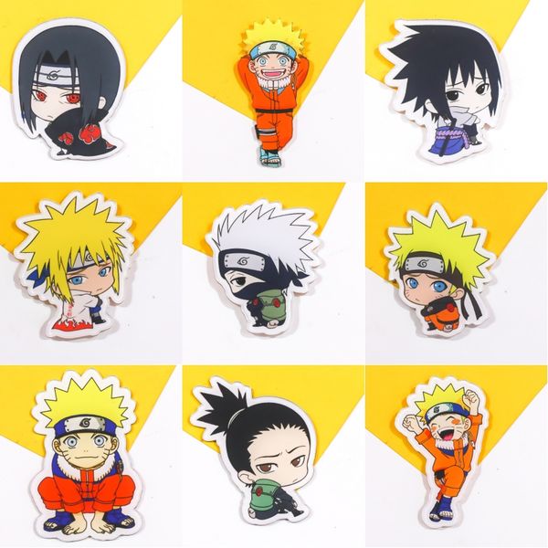 

1pc japan hokage naruto pins uzumaki naruto cosplay badge backpack bags anime collectible accessories brooch gifts new for boy, Gray
