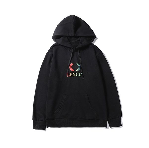 

mens women fashion hoodies classic colorful letter print wheat ears printing hooded sweater fashion simple street hip hop leisure sweatshirt, Black