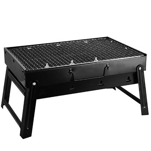 

1pcs portable folding charcoal bbq grill travel picnic cooking grills picnic barbecue rack bbq supplies charcoal metal oven