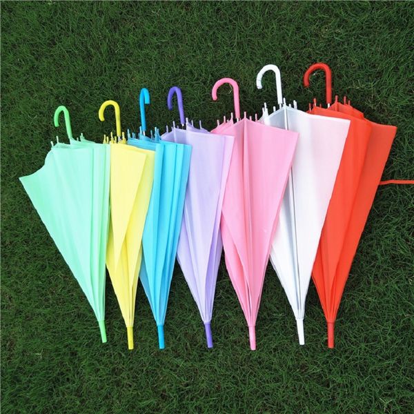 

long-ручки прозрачный зонтик 6 цветов горячие jelly transparent реклама umbrella автоматический дождевик вс зонтик rj-653