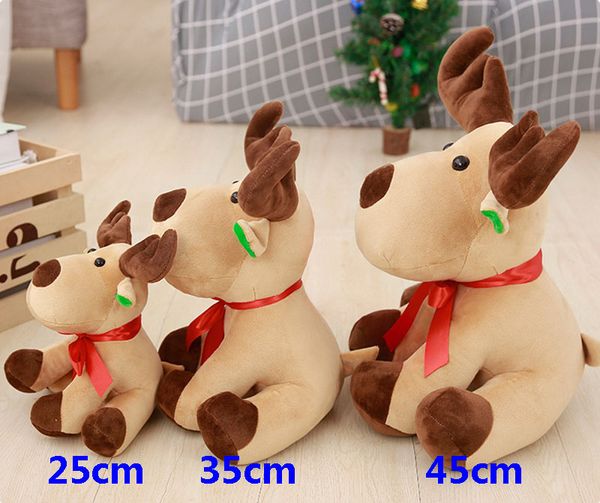 

new christmas decorations cute christmas elk deer animal stuffed plush doll toys boy girl gift party favor 25cm 35cm 45cm hh9-258