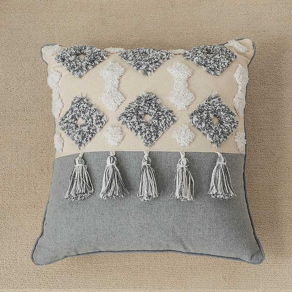 

moroccan style cushion cover handmade embroidered pillowcase with tassels ethnic colorful pillow cover home decor 45x45 30x50cm