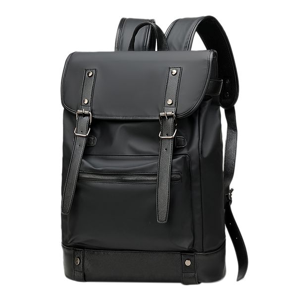 

fashion trend water resistant vintage backpack preppy style waterproof rucksack college school bag lapbackpack black