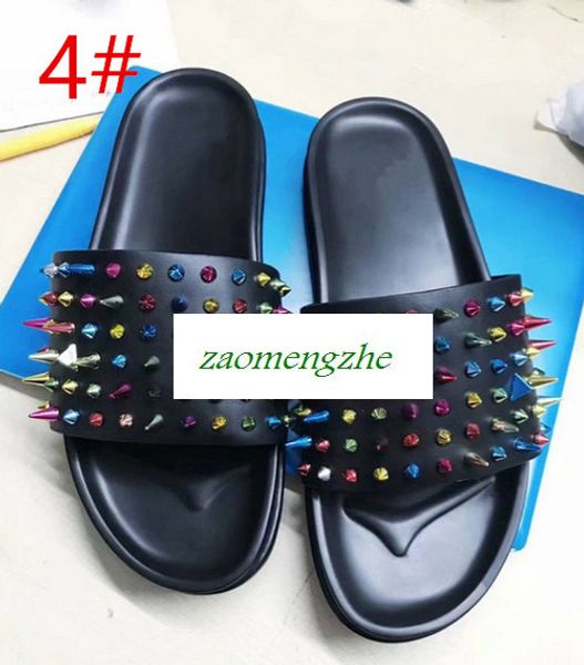 

high-quality donna studded flat shoes designer willow nails soft bottom rubber slippers mens flat slippers, Black
