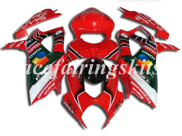 

новый abs мотоцикл полный обтекатели комплекты подходят для suzuki gsx-r1000 k7 2007 2008 07 08 кузов комплект красный