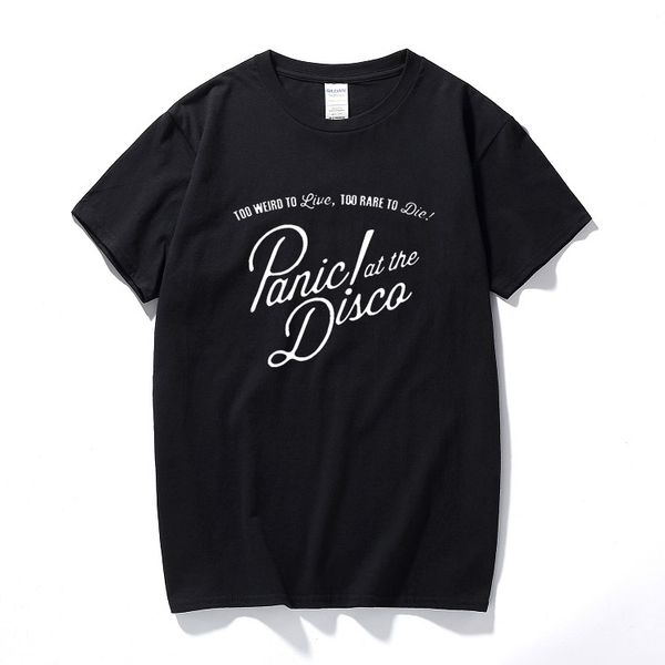 

2018Men Print Music Band Panic At The Disco Fashion T Shirt O-Neck Short Sleeve Summer Casual Hipster Polyester T-shirt
