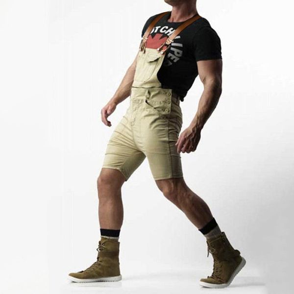 

e-baihui vintage men's denim shorts one-piece overalls 2021 summer and spring man jeans skinny pants fashion mens jeans l504, Blue