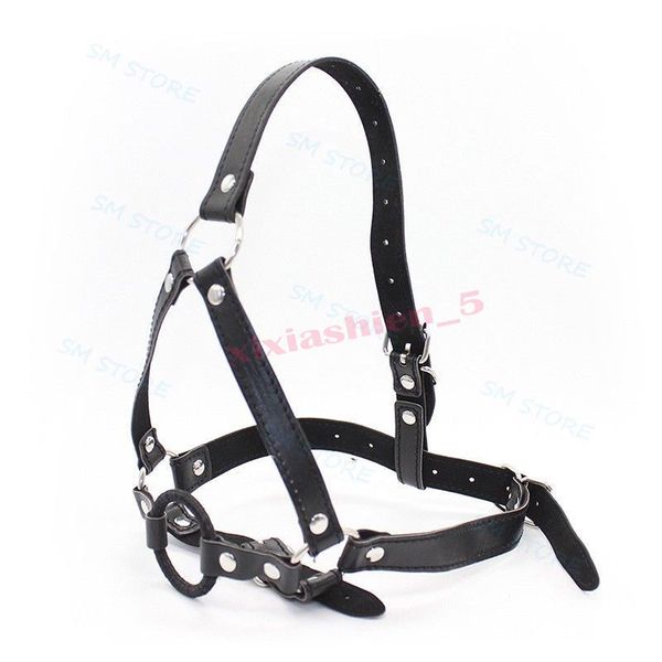 

new #r78 gag open o-ring harness slave lock 42mm mouth mask faux leather rubber head