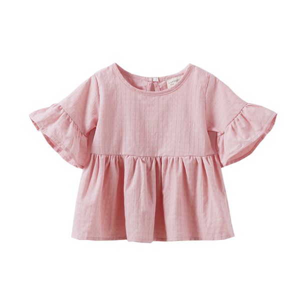 

dollplus 2019 летних девочек рубашки хлопок короткие рукава рубашки для девочек одежда девушка блузка soild топы рубашка 12м-4т, White;black