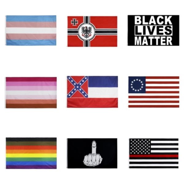 

150*90 cm subdued thin blue line stripes usa flags grommets police cops flags black white blue flags wholesale 675