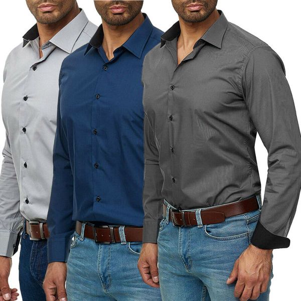 

роскошные мужские стильные дна повседневная рубашка slim fit с длинным рукавом карьера формальный бизнес рубашка топы установлены пиджаки, White;black