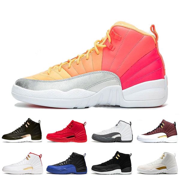 

12 punch 12s reverse taxi mens basketball shoes game royal new game ball dark grey gym red michigan designer trainers men sneakers, White;red