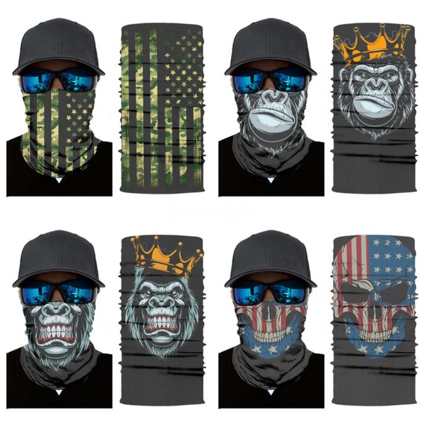

new ice fishing skull scarf camouflage magic skull scarf face neck gaiter uv protection dustproof hiking cycling bandana face mask#281, Blue;black