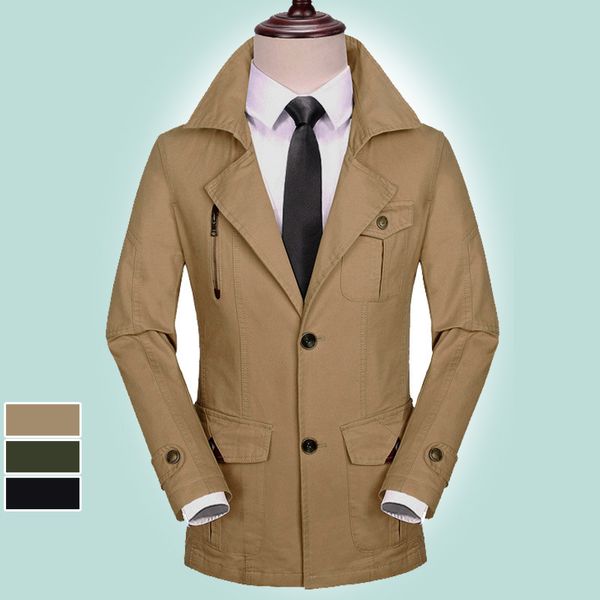 

men women windproof waterproof jacket bicycle sports rain coat men's casual long trench coat cross-border supply men's cotton ja, Tan;black