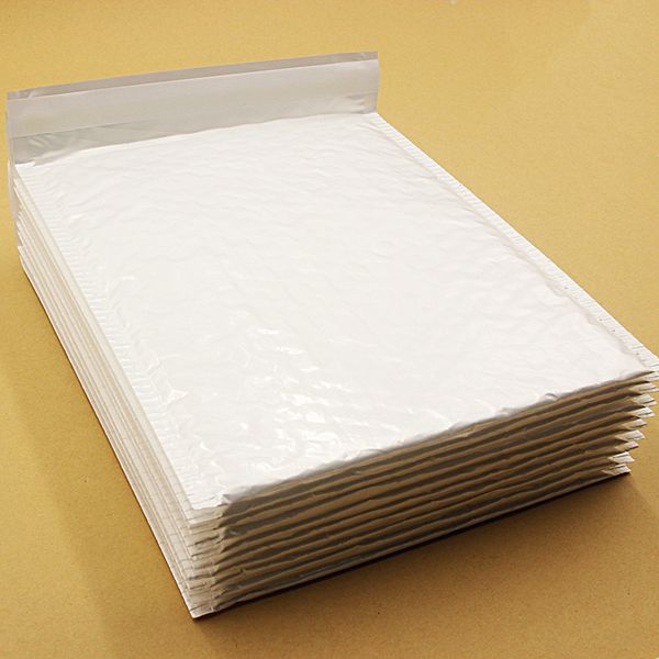 

20*24cm pearl white usable space poly bubble mailer envelopes padded mailing bag self sealing anti-pressure anti-static