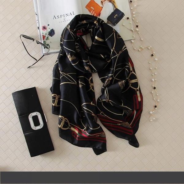 

2020 новый дизайн зрелый стиль женщины шарф мода печати шелковые шарфы леди шали и обертывания foulard бандана пляж палантины бесплатная дос, Blue;gray