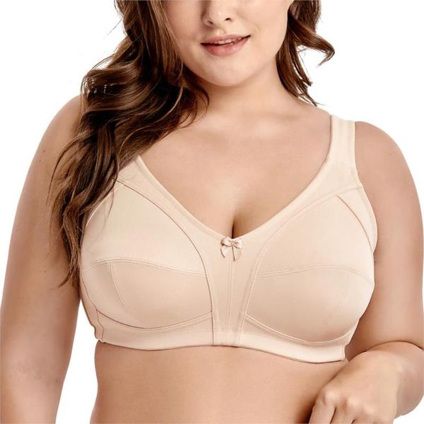 

women's non-padded wire comfort lift full coverage support bra plus size 34-52 b c d dd e f, Red;black