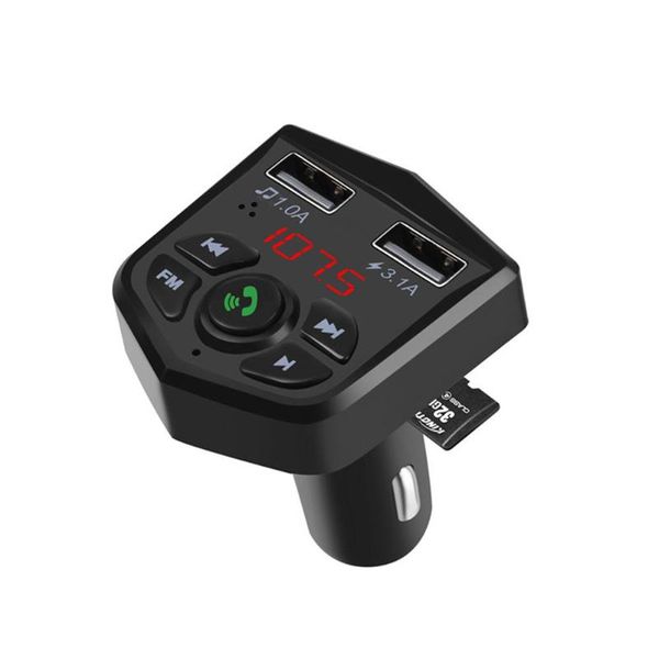 

auto transmisor bluetooth car fm transmitter handskit 3.1a quick dual usb charger with lcd digital voltmeter tf card u disk