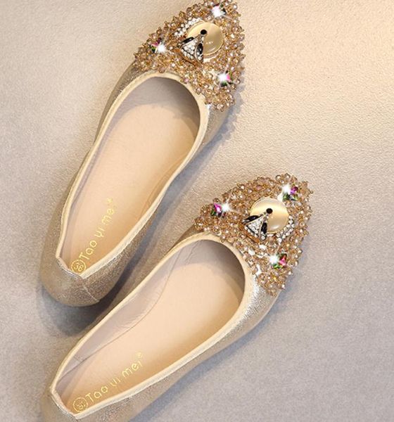 

women's shoes in spring and autumn flat bottom pointed end water drill@kl608, Black