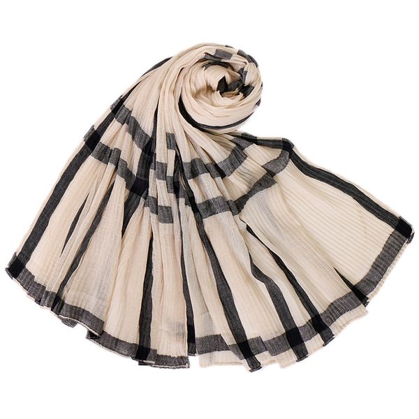 

ladies fashion striped line viscose shawl scarf lady print wrinkle oversized stole wrap neck snood muslim hijab sjaal