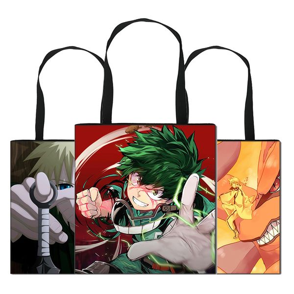 

anime character women's tote bag large beach handbags reusable shopping bags eco foldable ladies shopper bag printed z7
