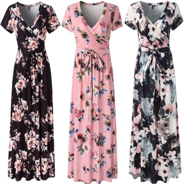 Vestidos largos de verano con manga corta Clearance