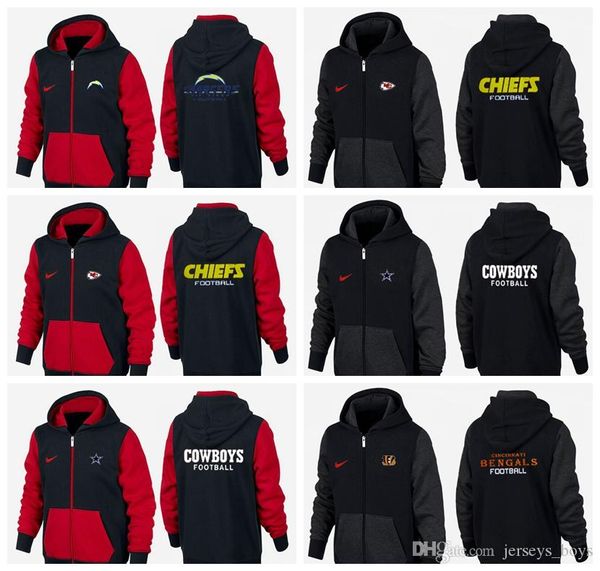 

new jerseys new type guard clothes of 2019 black and red los angele kansa city dalla cincinnat cowboy chief charger bengal hoodie sw, Blue;black