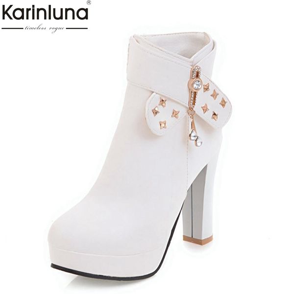 

2019 dropship quality big size 32-44 add fur winter boots women shoes woman high heels ankle boots woman shoes women, Black