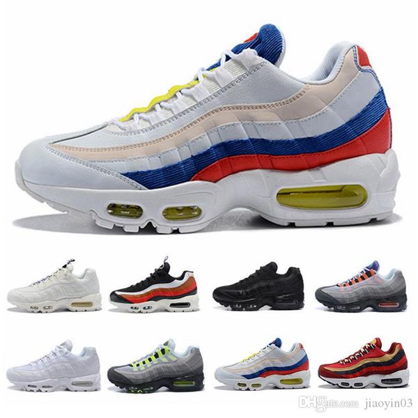 

2019 men designer running shoes what the og grape neon tt black red 95s mens trainers triple white sports sneakers size 7-11