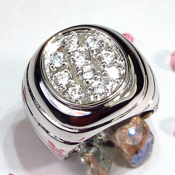 

shunxunze christmas gifts fashion wedding rings for noble women clearance sellers white cubic zirconia rhodium plated r224 size 6 7 8 9, Silver