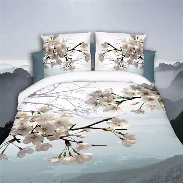 

romantic 3d rose pattern printing bed sheet pillow cover bedding set