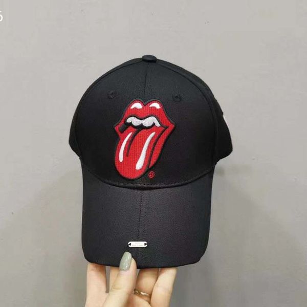 

female casual all-match baseball baseball big tongue embroidered cap fashionable cap male, Blue;gray