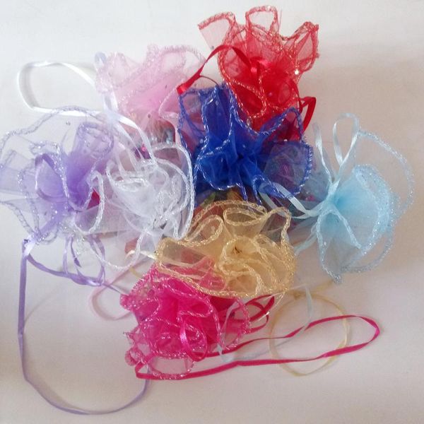 

100pcs diameter 26cm white round organza bag drawstring jewelry packaging bags for wedding/gift//candy/christmas yarn bag